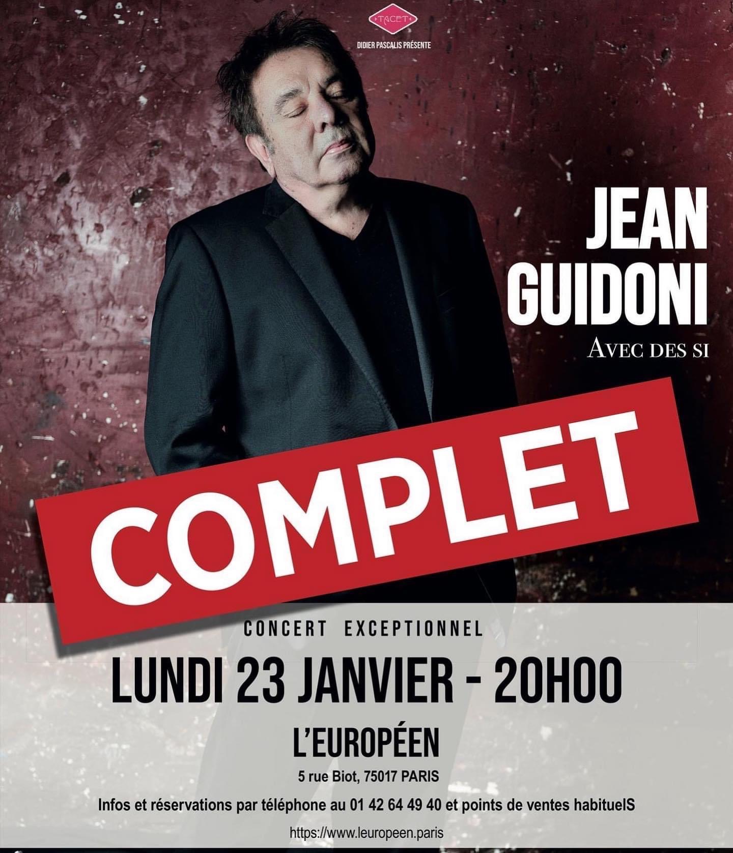 Jean Guiodni-Européen 23 janvier  - COMPLET !
